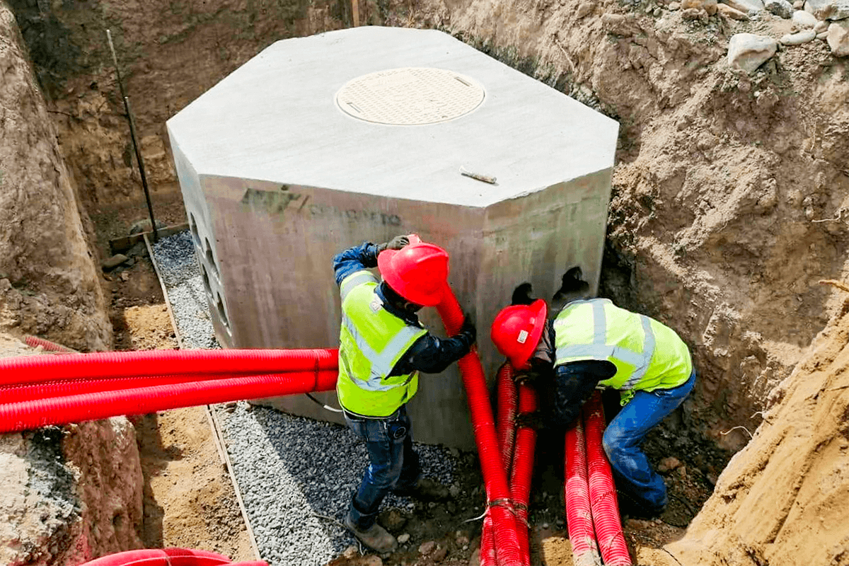 Instalación de un registro electrico subterraneo